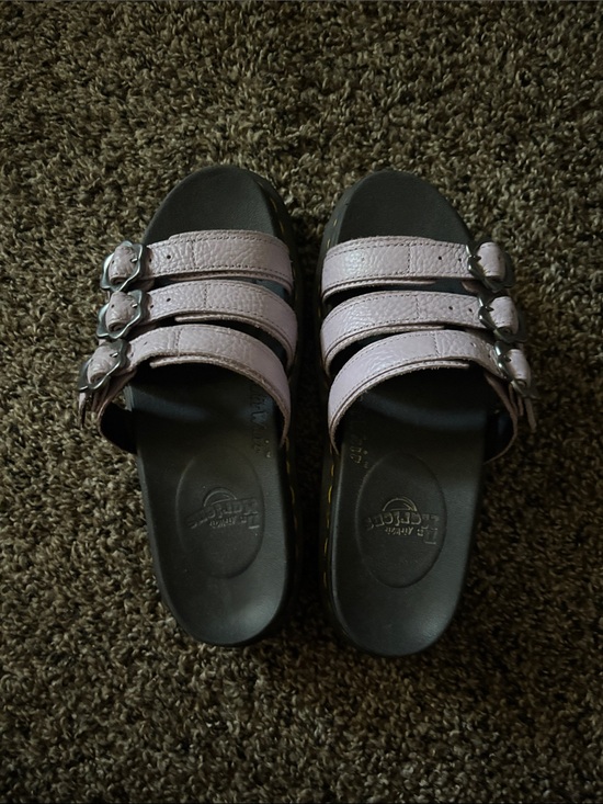 Dr. Martens Shoes - Dr. Martens Women's Lilac Triple-Buckle Slide Sandals